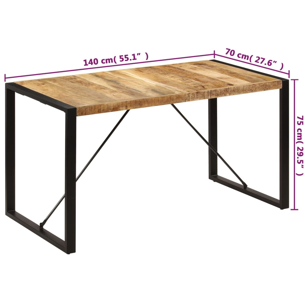 vidaXL Dining Table 160x80x75 cm Solid Mango Wood