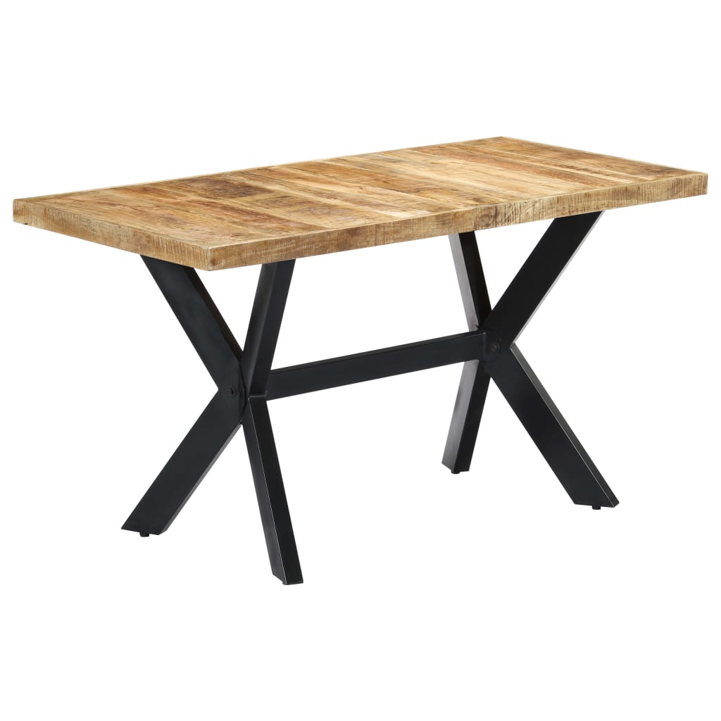 vidaXL Dining Table 140x70x75 cm Solid Rough Mango Wood