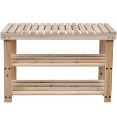vidaXL 2-in-1 Shoe Rack with Bench Top 2 pcs Solid Wood