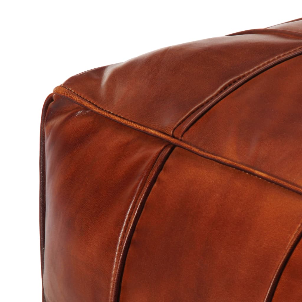 vidaXL Pouffe Tan 60x60x30 cm Genuine Goat Leather