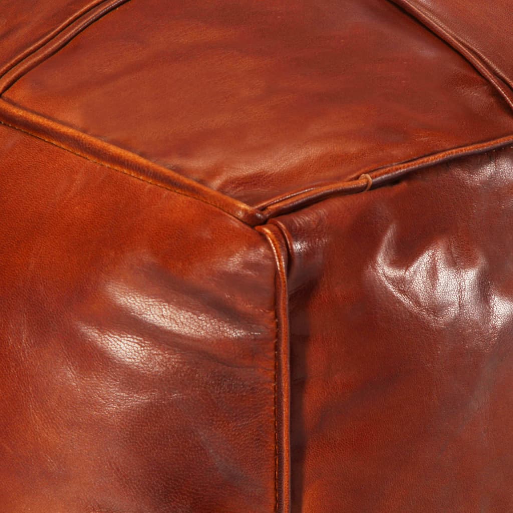 vidaXL Pouffe Tan 60x60x30 cm Genuine Goat Leather