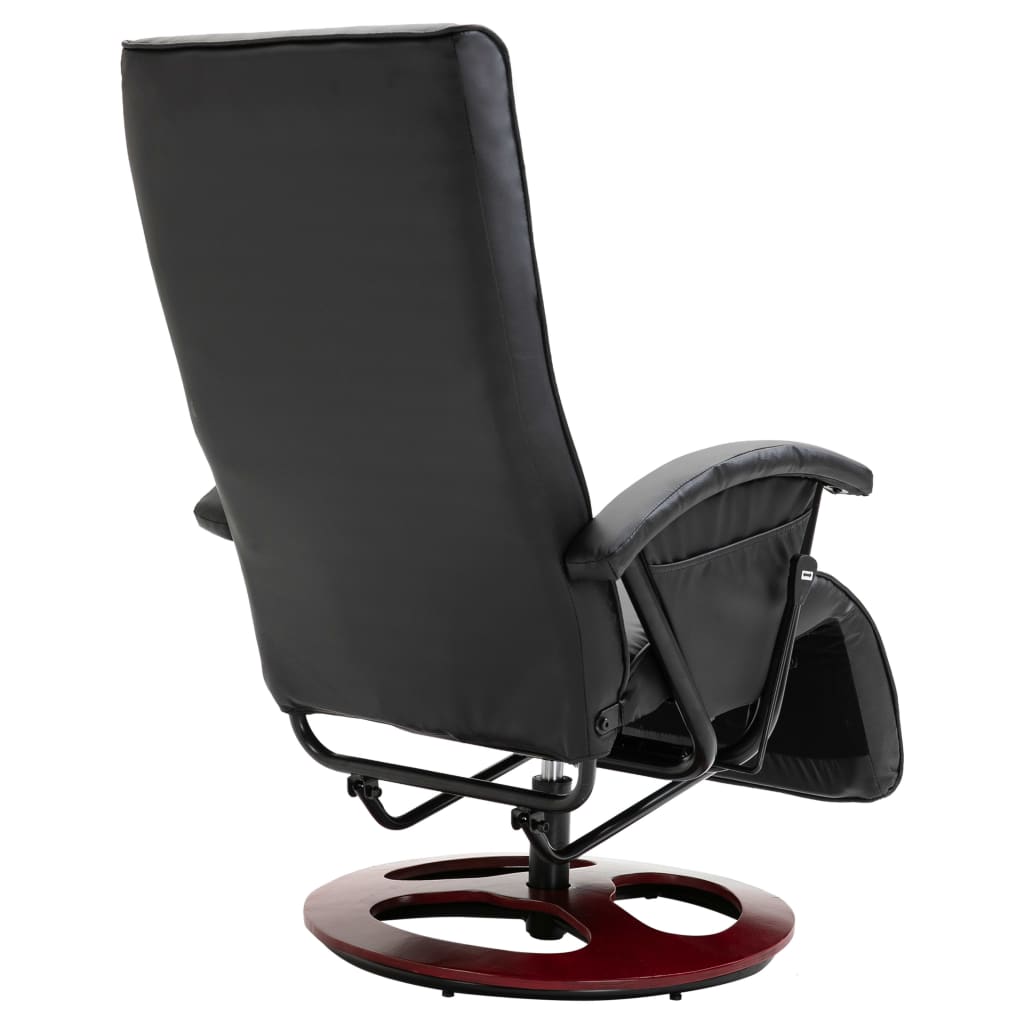 vidaXL Swivel TV Armchair Black Faux Leather