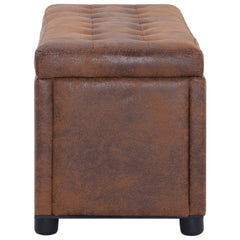 Storage Ottoman 87.5 cm  Faux Suede Leather