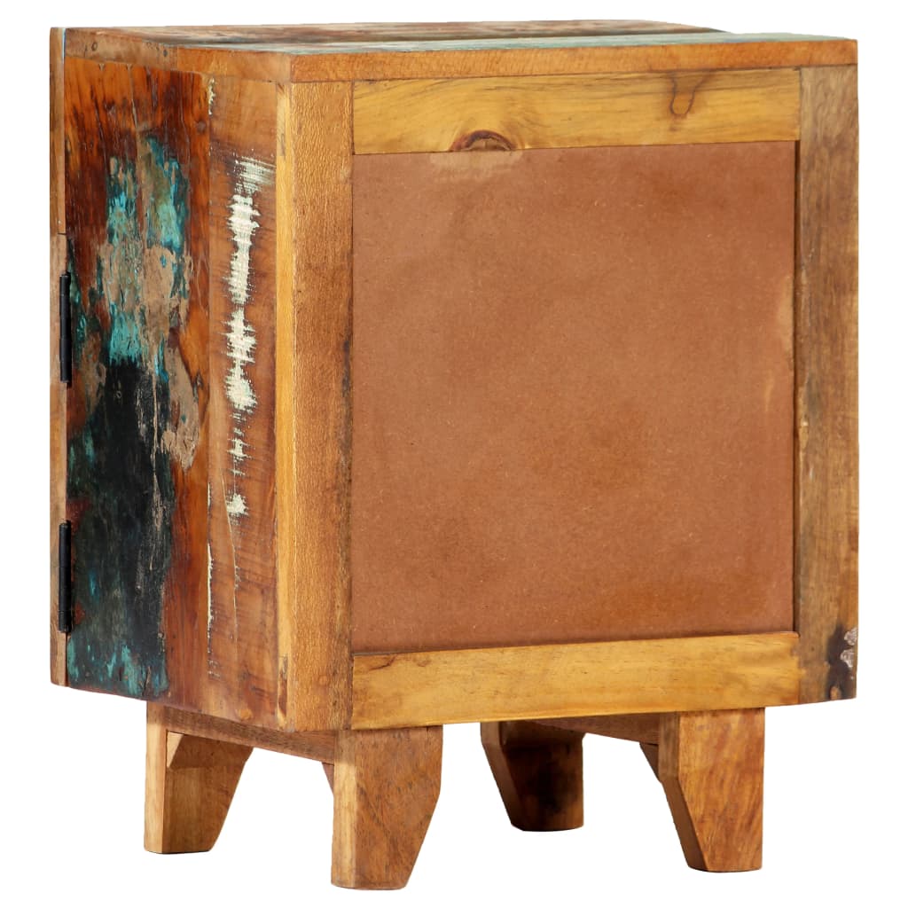 vidaXL Hand Carved Bedside Cabinet 40x30x50 cm Solid Reclaimed Wood