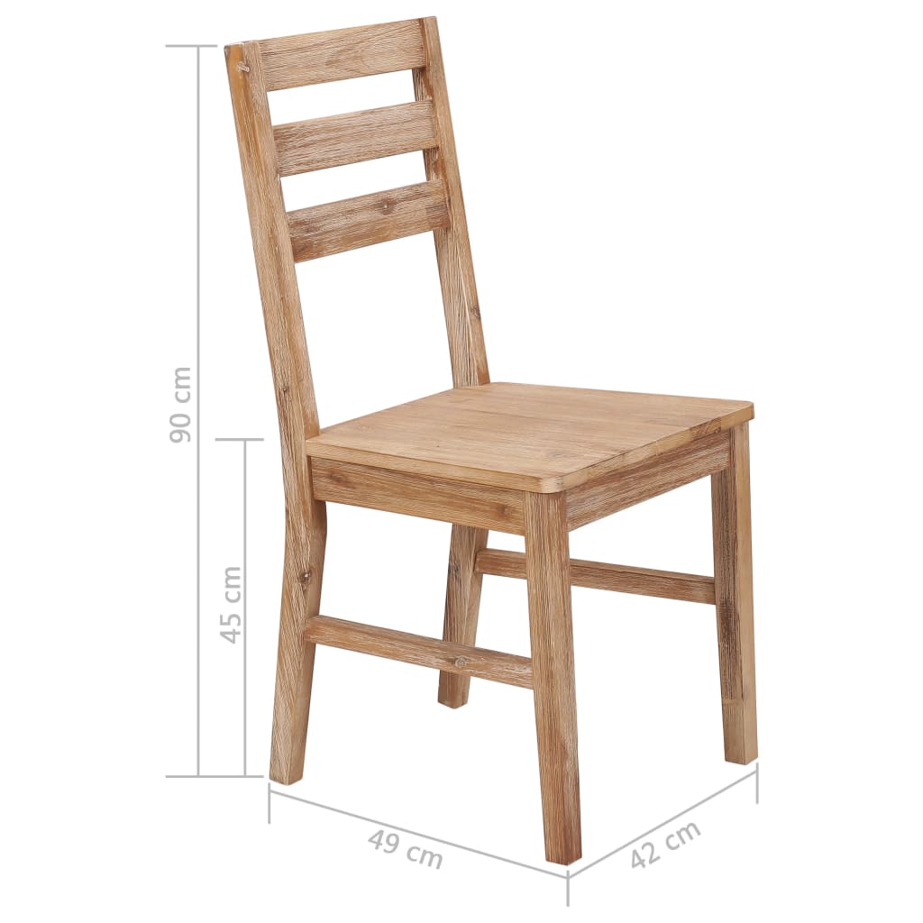 vidaXL Dining Chairs 6 pcs Solid Acacia Wood