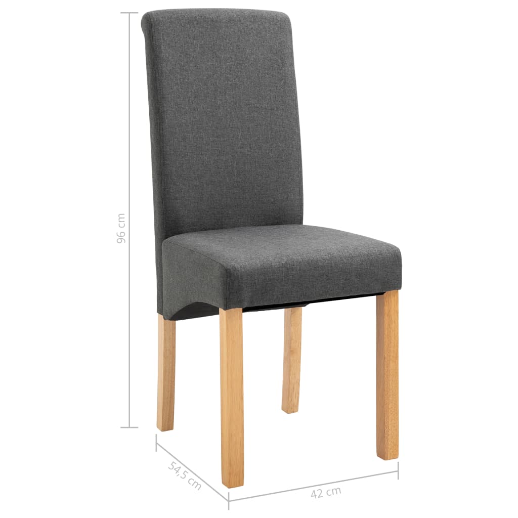 vidaXL Dining Chairs 2 pcs Grey Fabric