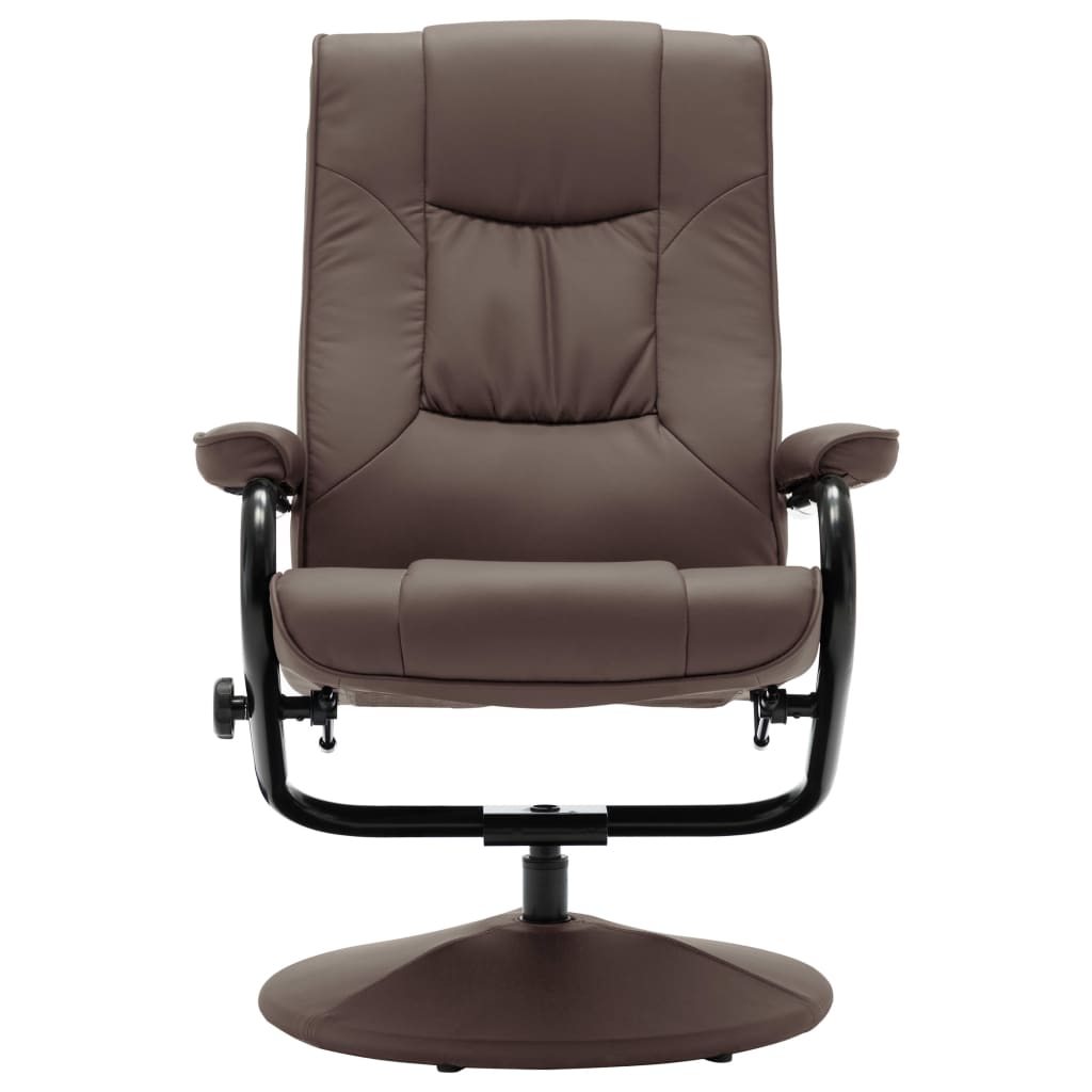 vidaXL TV Armchair with Foot Stool Brown Faux Leather