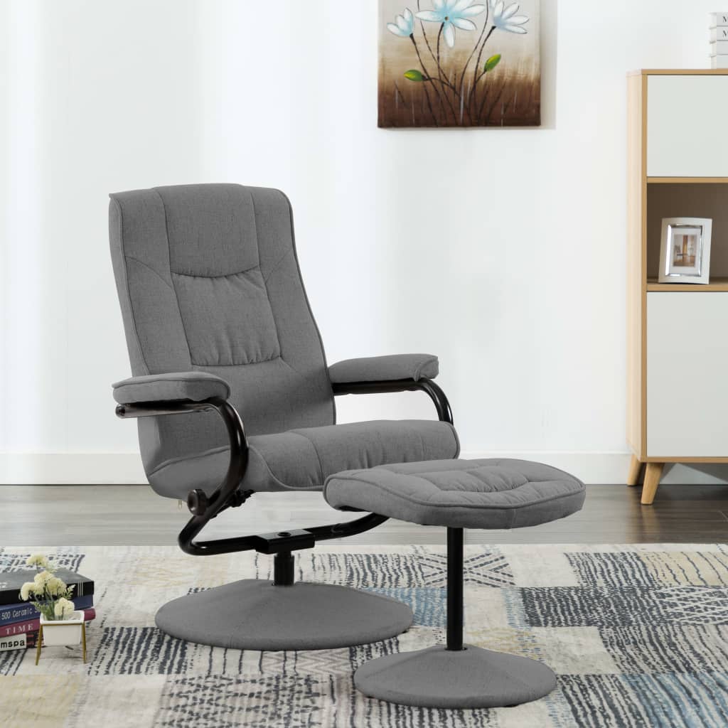 vidaXL Recliner Chair with Footrest Brown Fabric