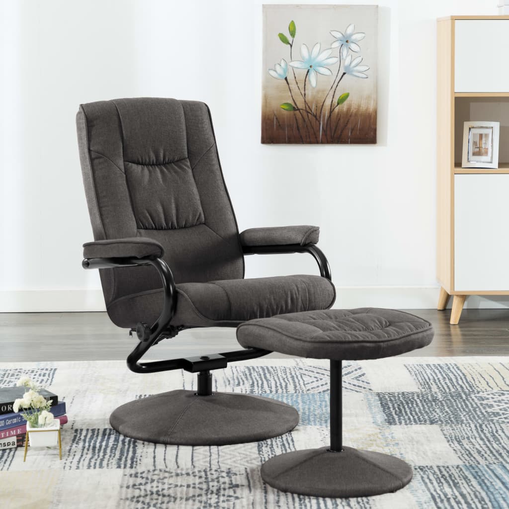 vidaXL Recliner Chair with Footrest Brown Fabric