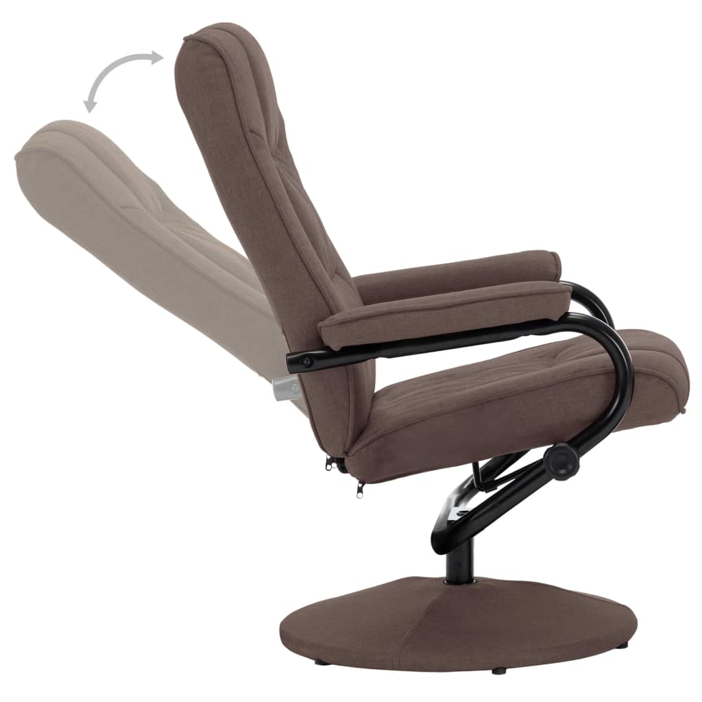 vidaXL Recliner Chair with Footrest Brown Fabric