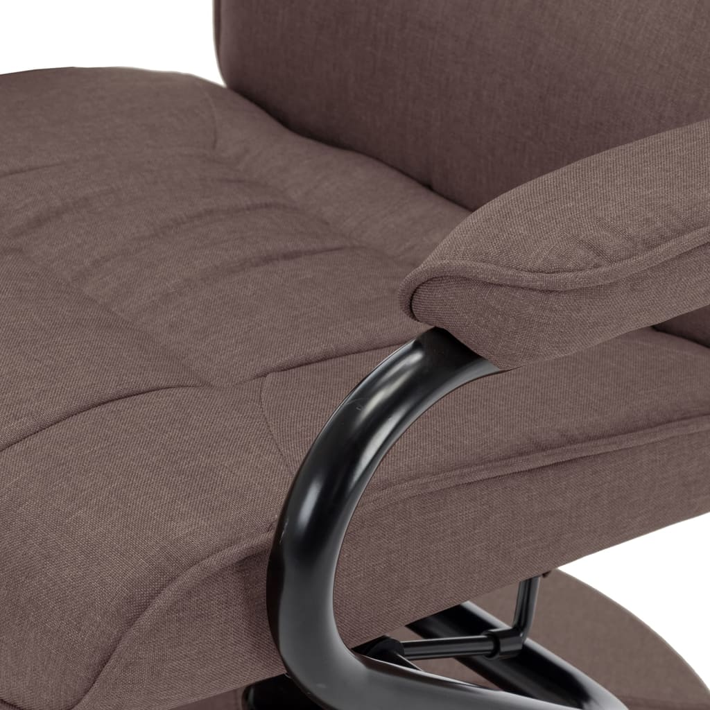 vidaXL Recliner Chair with Footrest Brown Fabric