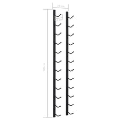 vidaXL Wall Mounted Wine Rack for 12 Bottles Black Iron