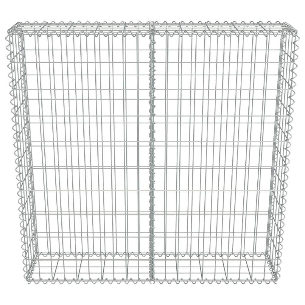 vidaXL Gabion Wall with Covers Galvanised Steel 100x20x100 cm