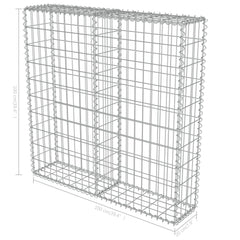 vidaXL Gabion Wall with Covers Galvanised Steel 100x20x100 cm