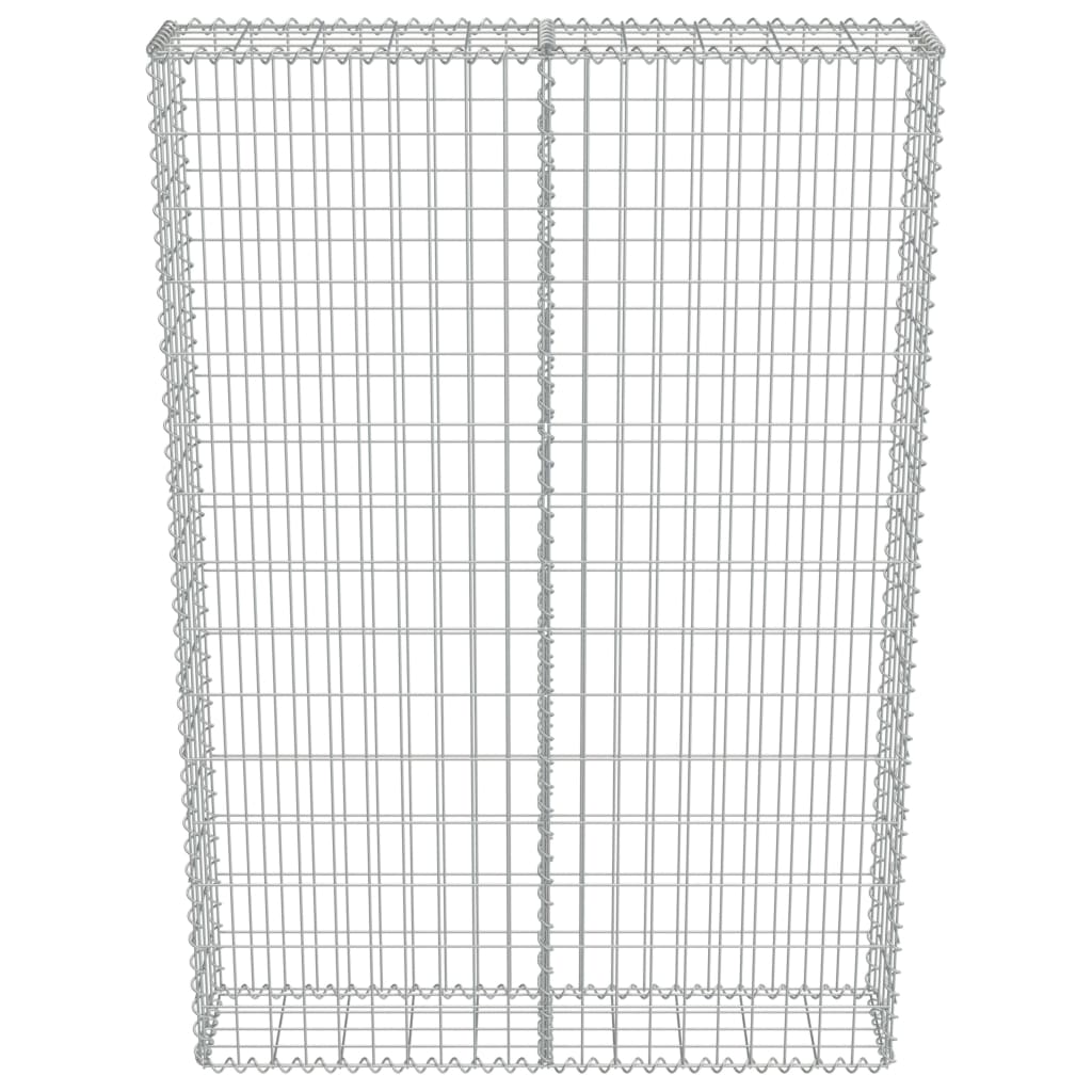 vidaXL Gabion Wall with Covers Galvanised Steel 100x20x100 cm