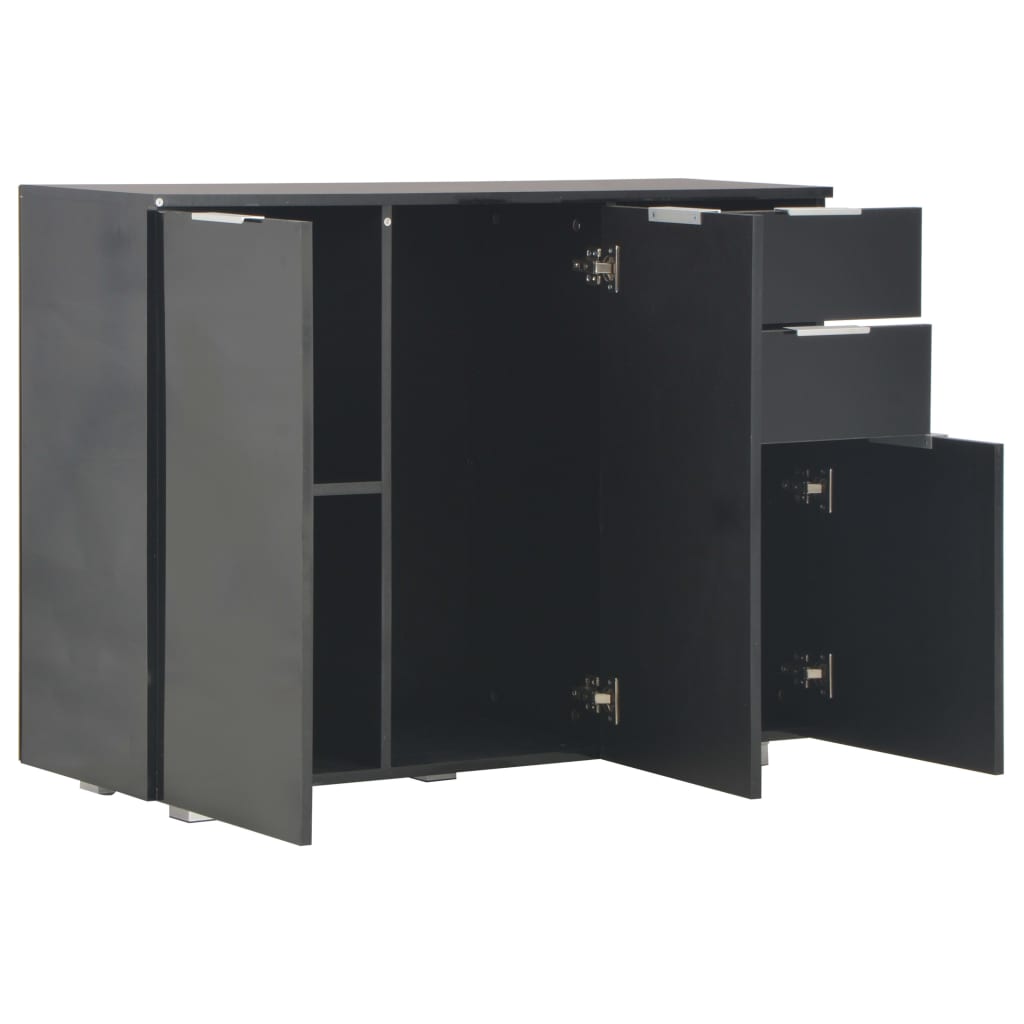 vidaXL Sideboard High Gloss Black 107x35x80.5 cm