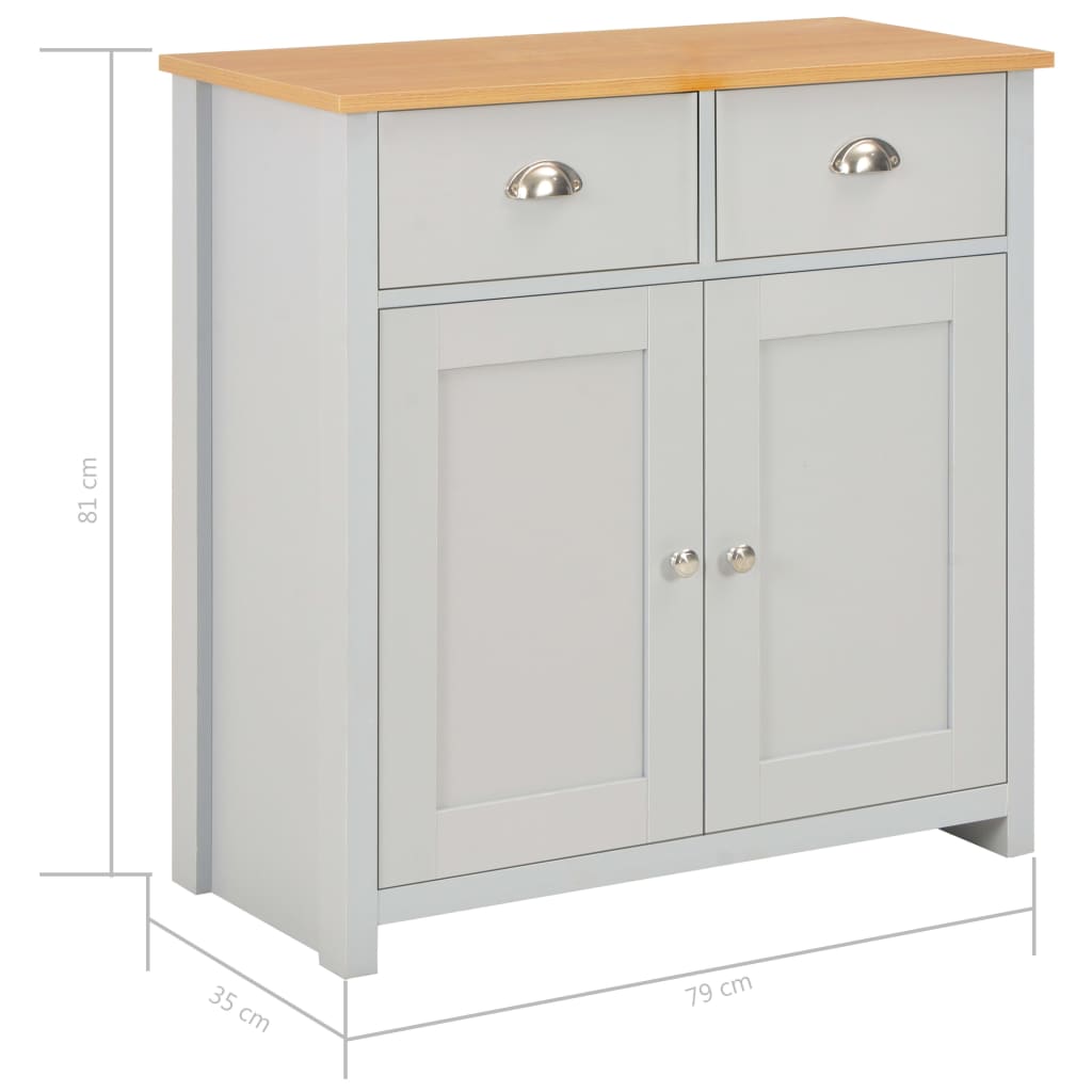 vidaXL Sideboard Grey 79x35x81 cm