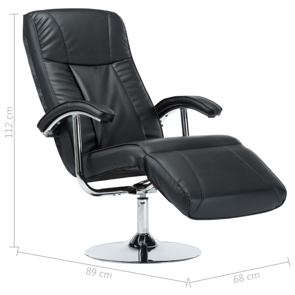 vidaXL TV Armchair Black Faux Leather