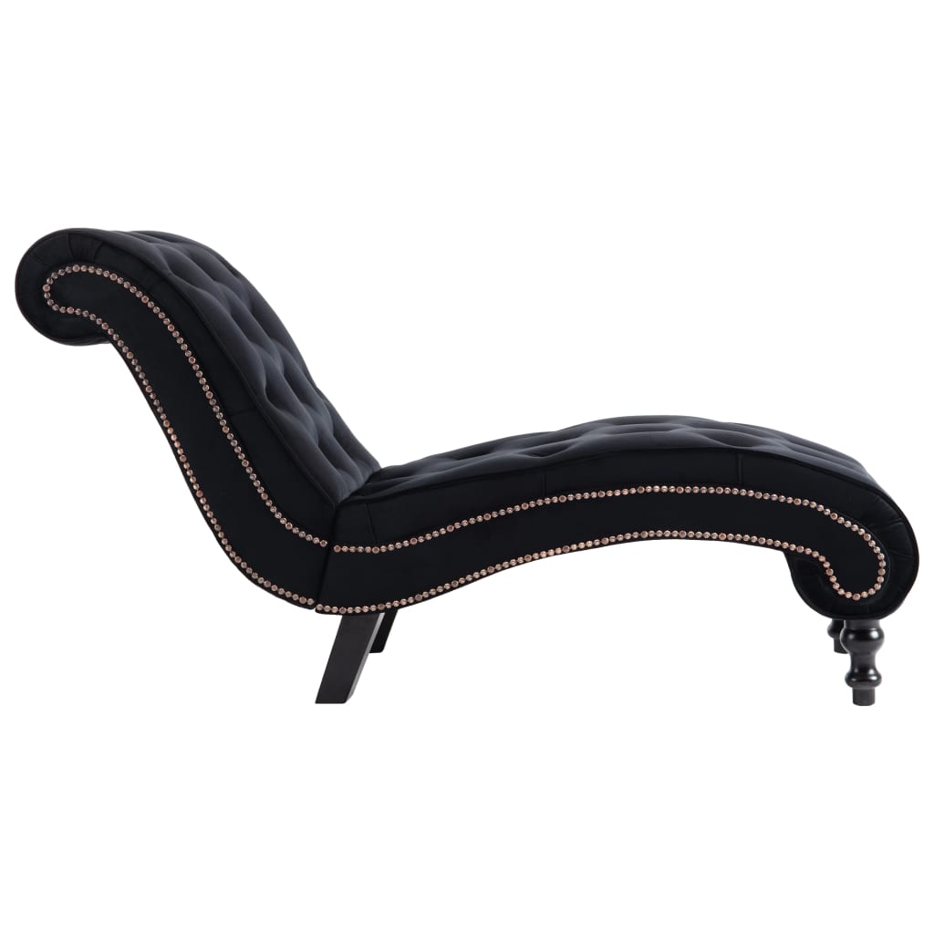 vidaXL Chaise Lounge Black Velvet