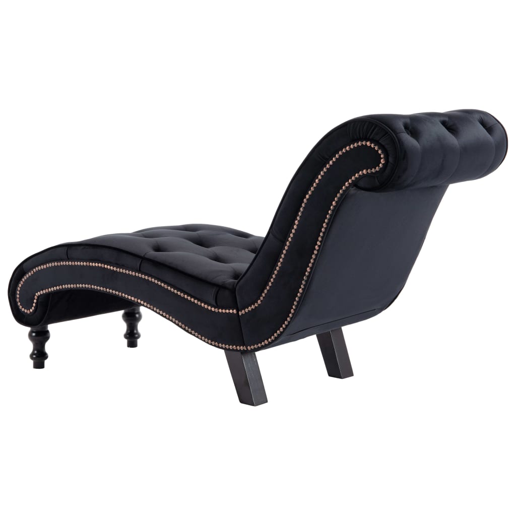 vidaXL Chaise Lounge Black Velvet