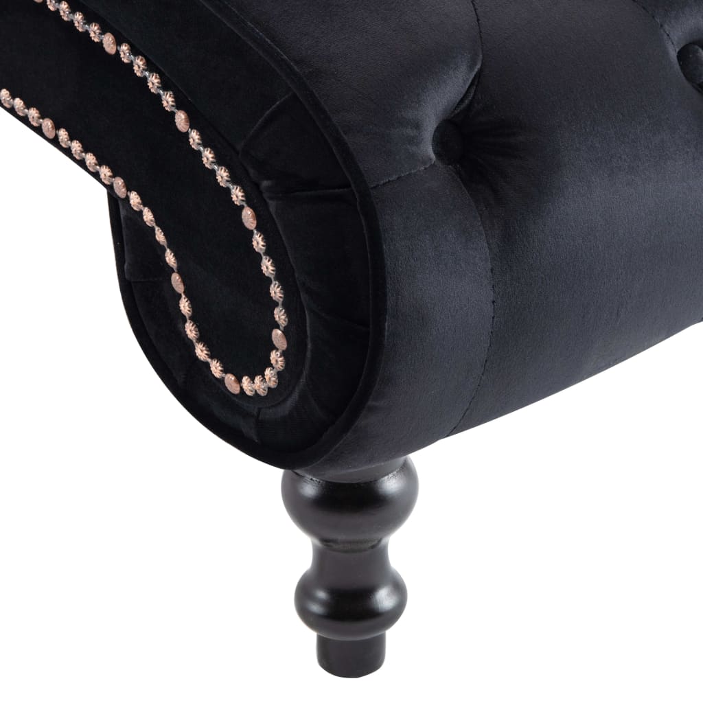 vidaXL Chaise Lounge Black Velvet