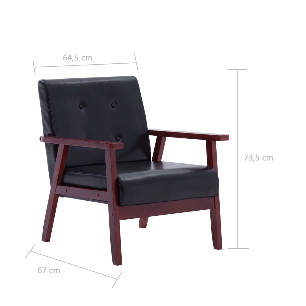 vidaXL Armchair Black Faux Leather