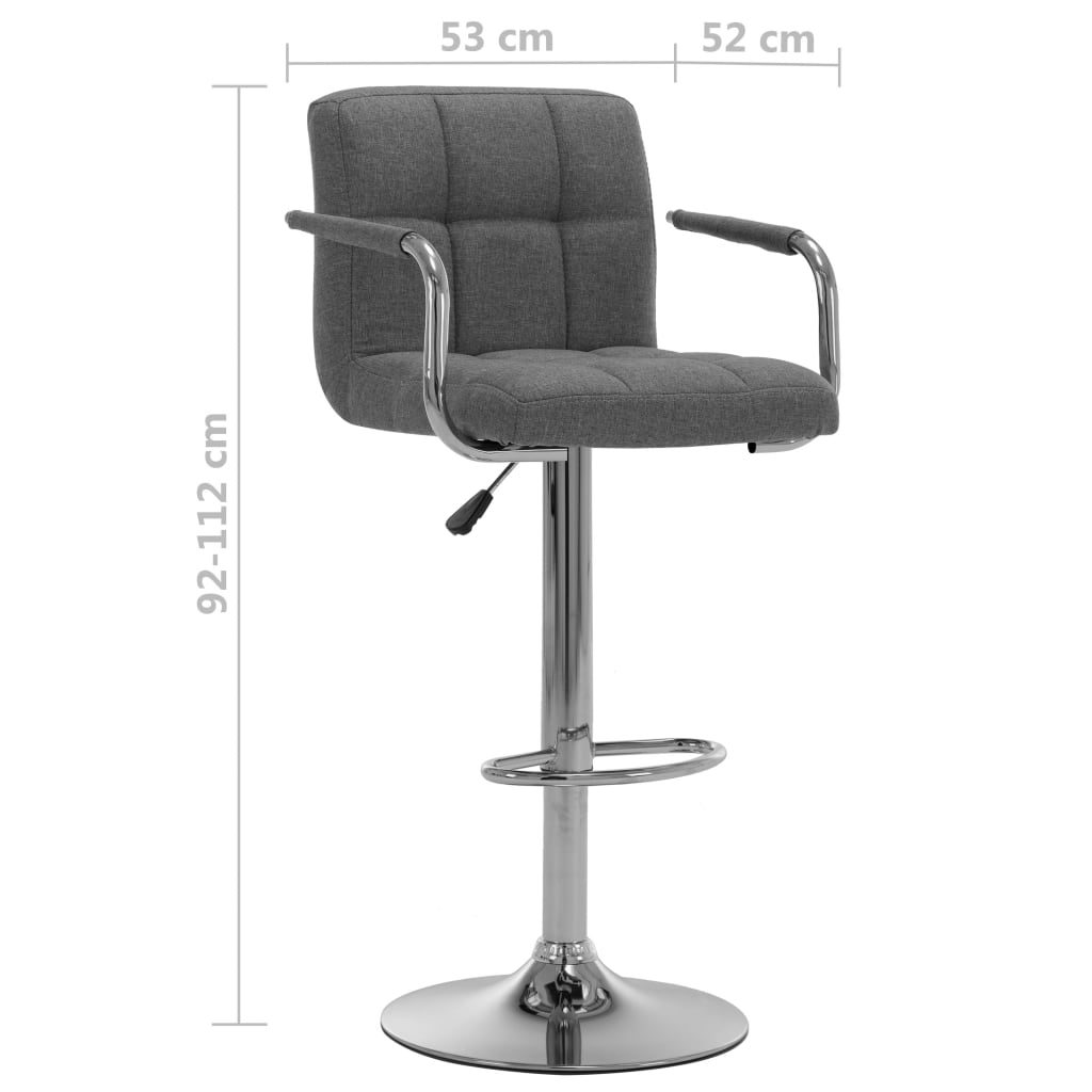 vidaXL Bar Stool Black Fabric