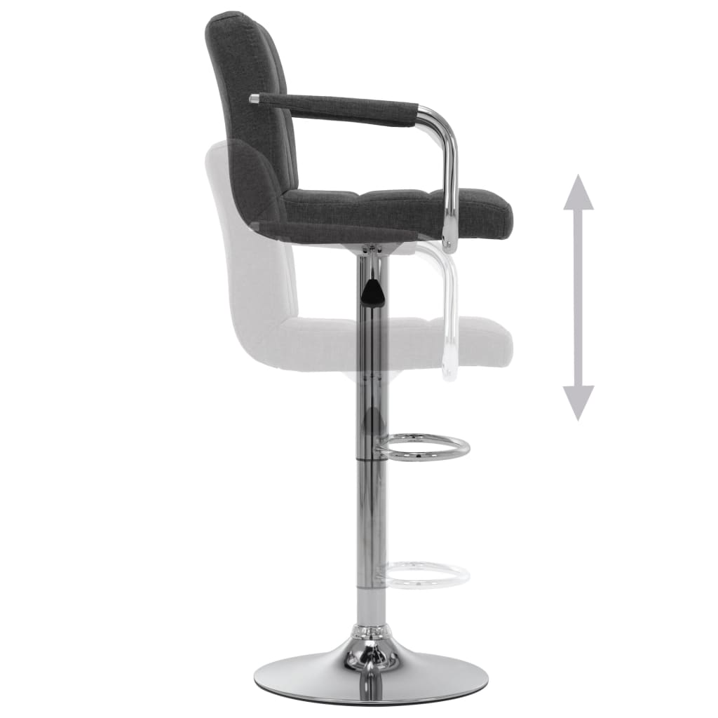 vidaXL Bar Stool Black Fabric