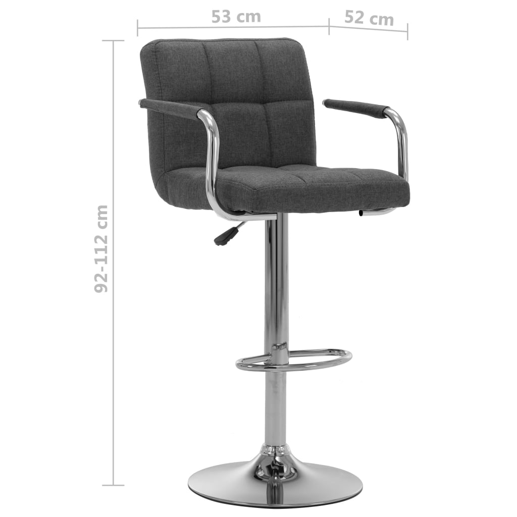 vidaXL Bar Stool Black Fabric