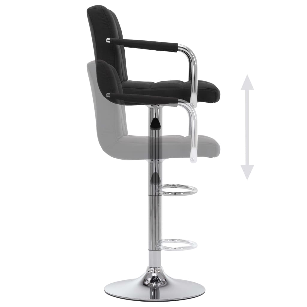 vidaXL Bar Stool Black Fabric