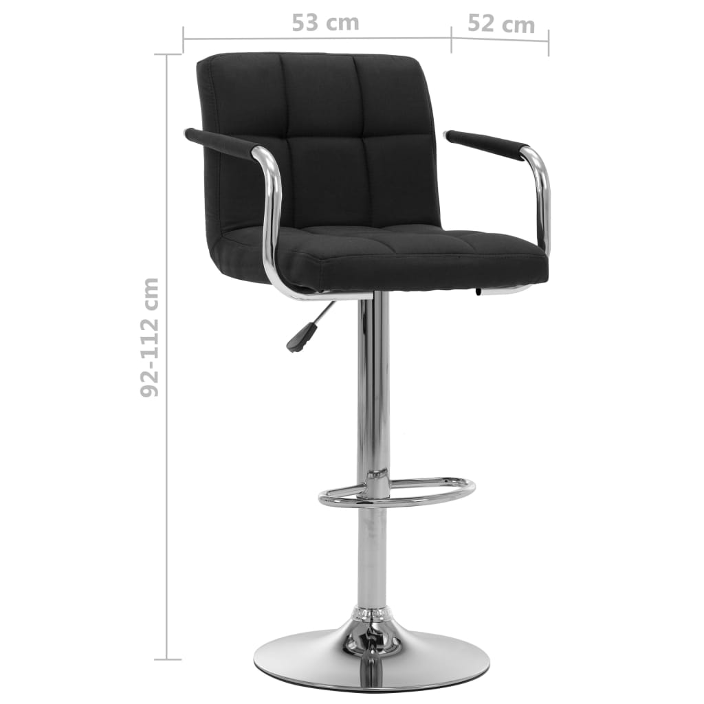 vidaXL Bar Stool Black Fabric