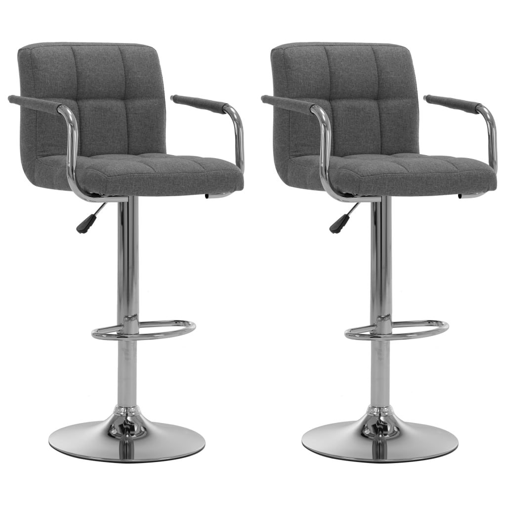 vidaXL Bar Stools 2 pcs Black Fabric