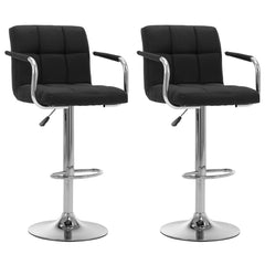 vidaXL Bar Stools 2 pcs Black Fabric
