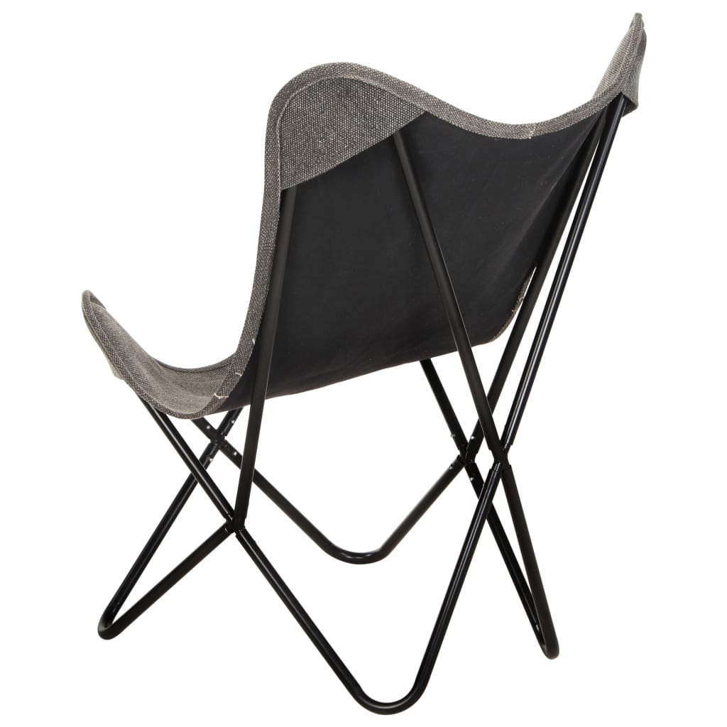 vidaXL Butterfly Chair Anthracite Canvas