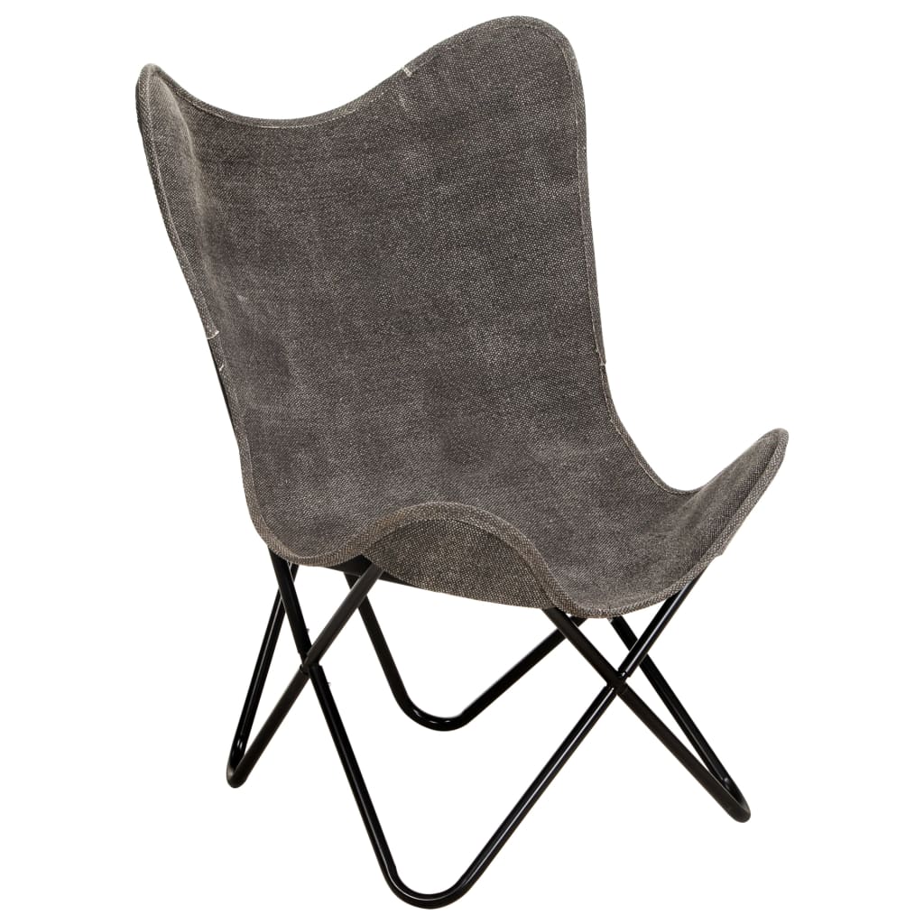 vidaXL Butterfly Chair Anthracite Canvas