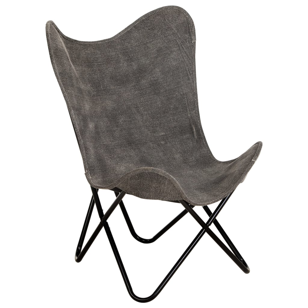 vidaXL Butterfly Chair Anthracite Canvas