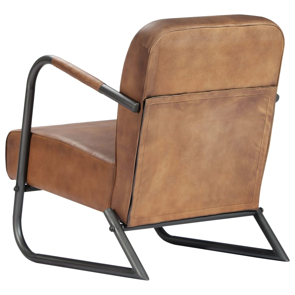 vidaXL Relax Armchair Light Brown Real Leather