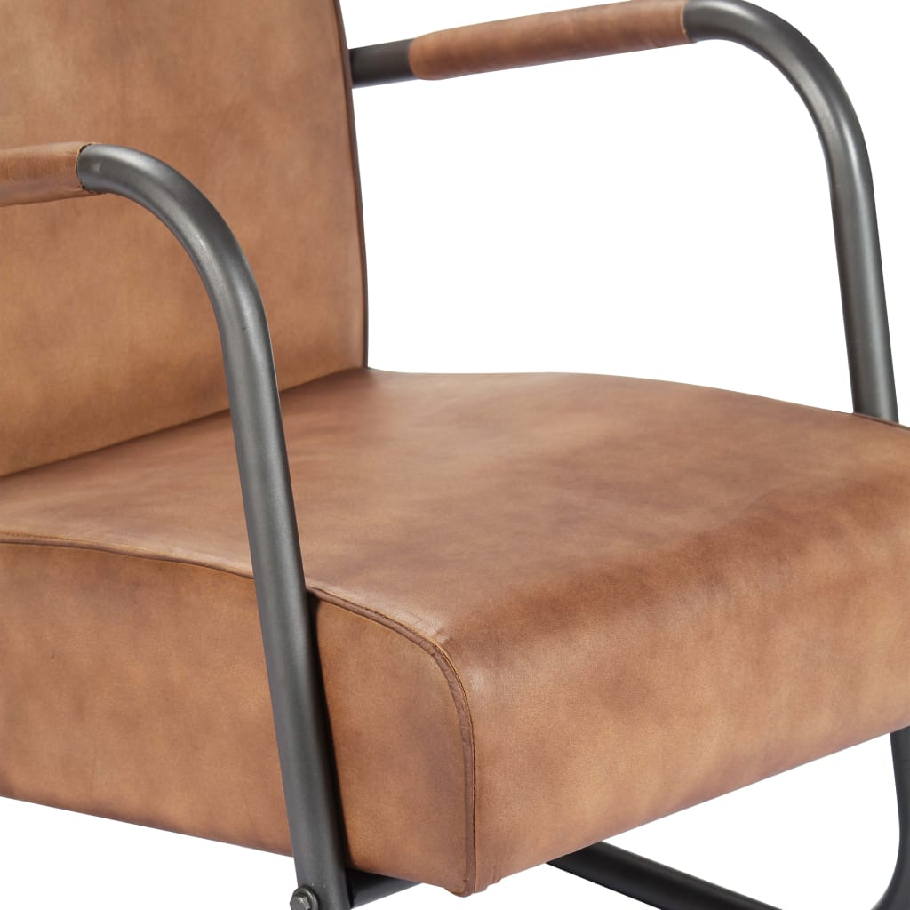 vidaXL Relax Armchair Light Brown Real Leather