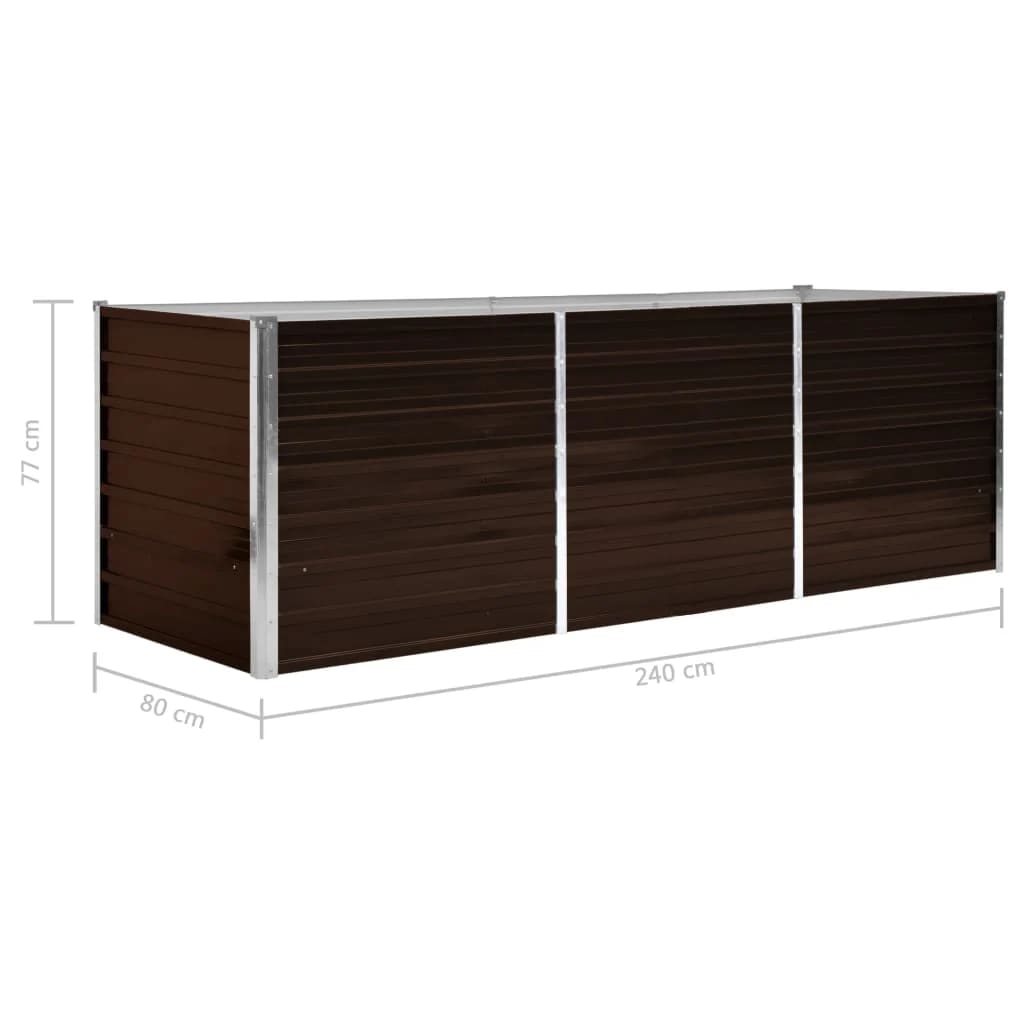 vidaXL Garden Raised Bed Galvanised Steel 240x40x77 cm Anthracite