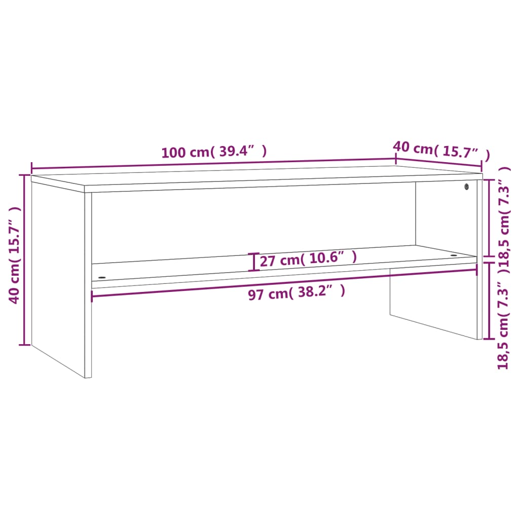 vidaXL TV Cabinet Black 80x40x40 cm Engineered Wood