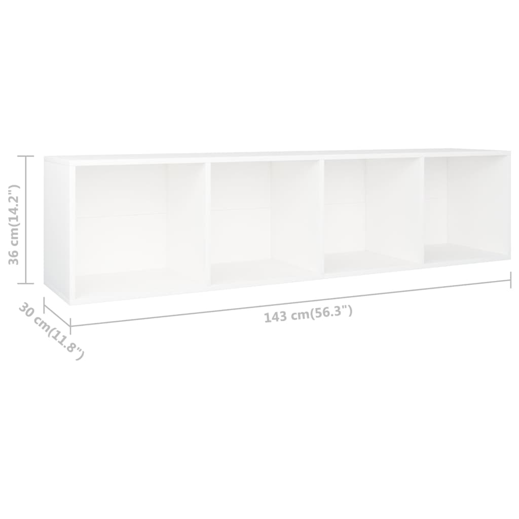 vidaXL Book Cabinet/TV Cabinet Black 36x30x143 cm Engineered Wood