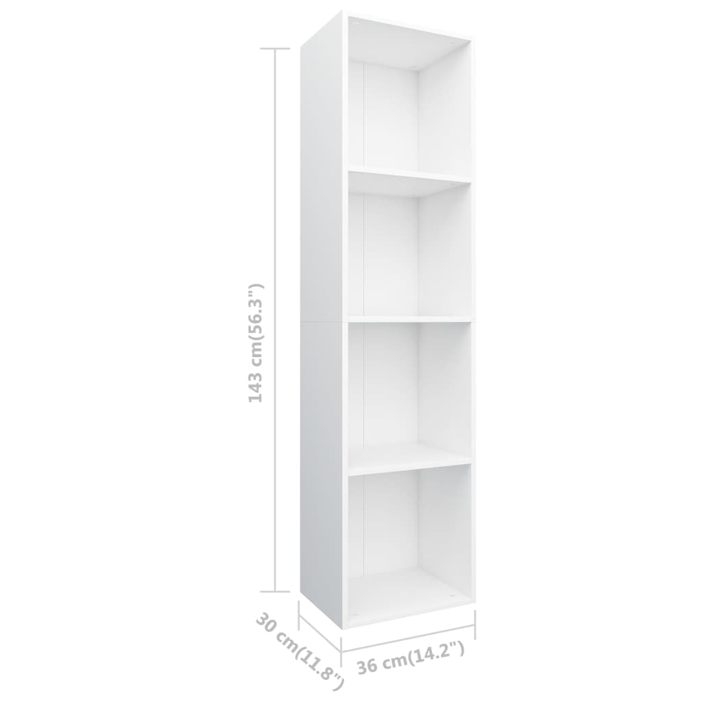 vidaXL Book Cabinet/TV Cabinet Black 36x30x143 cm Engineered Wood