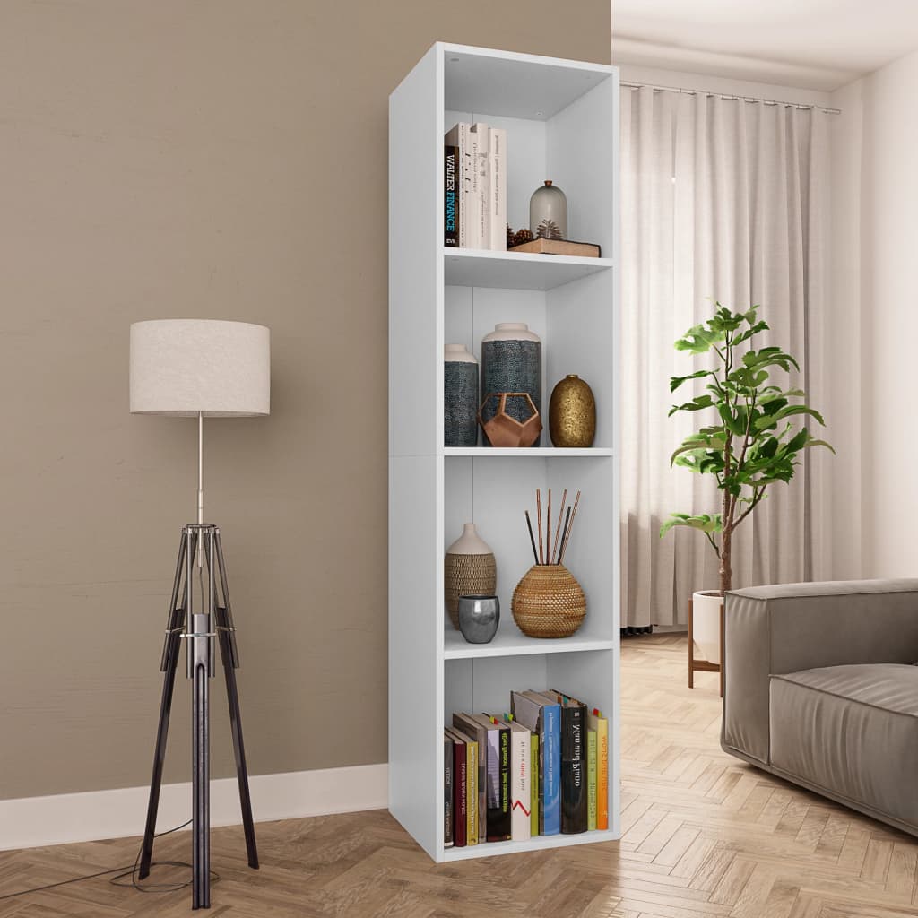 vidaXL Book Cabinet/TV Cabinet Black 36x30x143 cm Engineered Wood