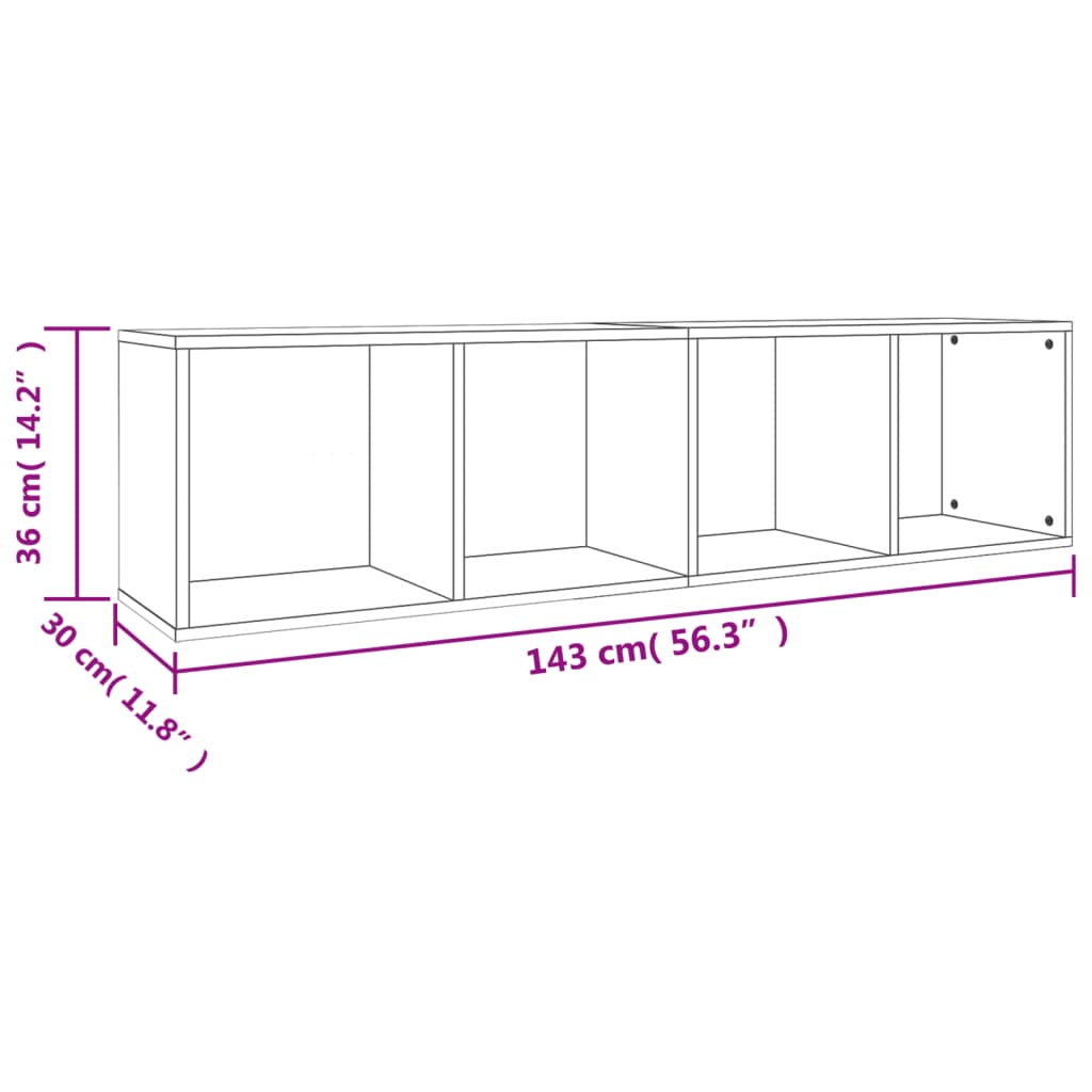 vidaXL Book Cabinet/TV Cabinet Black 36x30x143 cm Engineered Wood