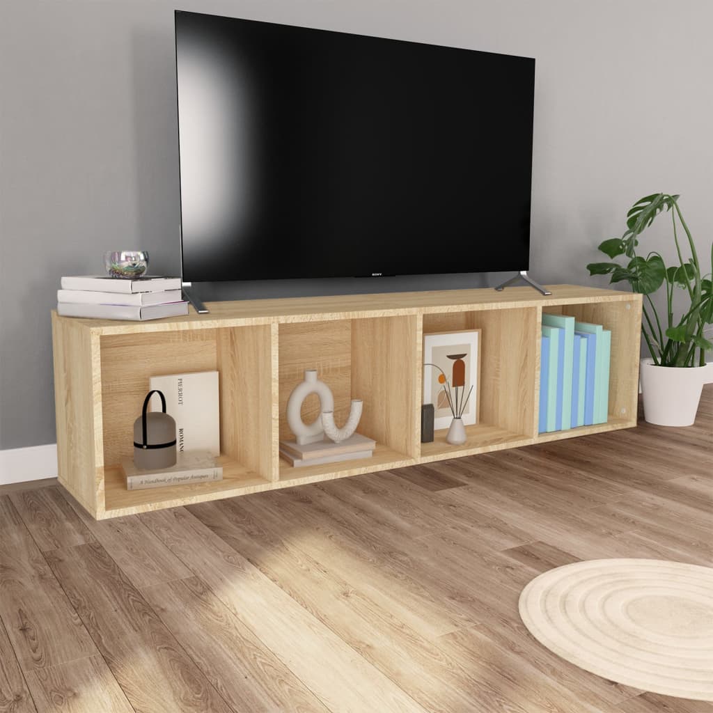 vidaXL Book Cabinet/TV Cabinet Black 36x30x143 cm Engineered Wood