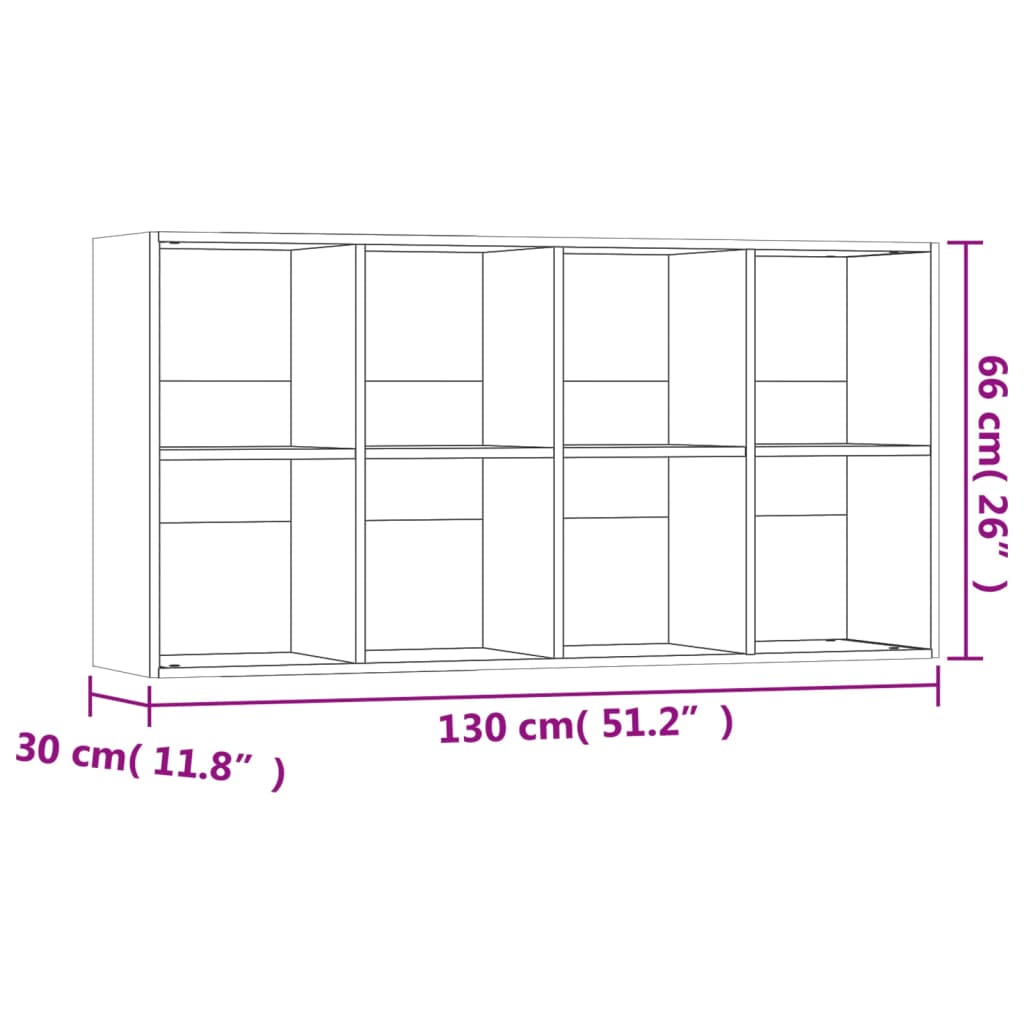 vidaXL Book Cabinet/Sideboard Black 66x30x130 cm Engineered Wood