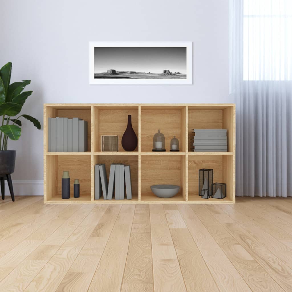 vidaXL Book Cabinet/Sideboard Black 66x30x130 cm Engineered Wood