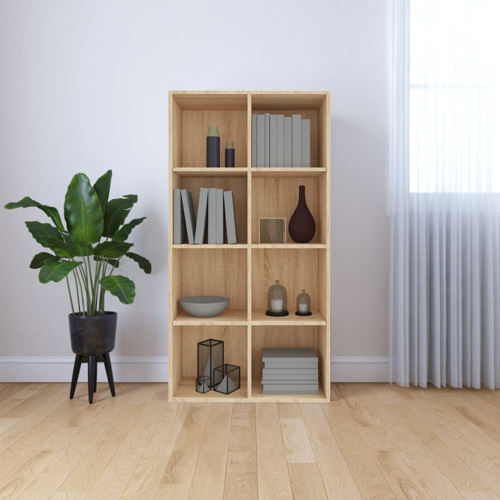 vidaXL Book Cabinet/Sideboard Black 66x30x130 cm Engineered Wood