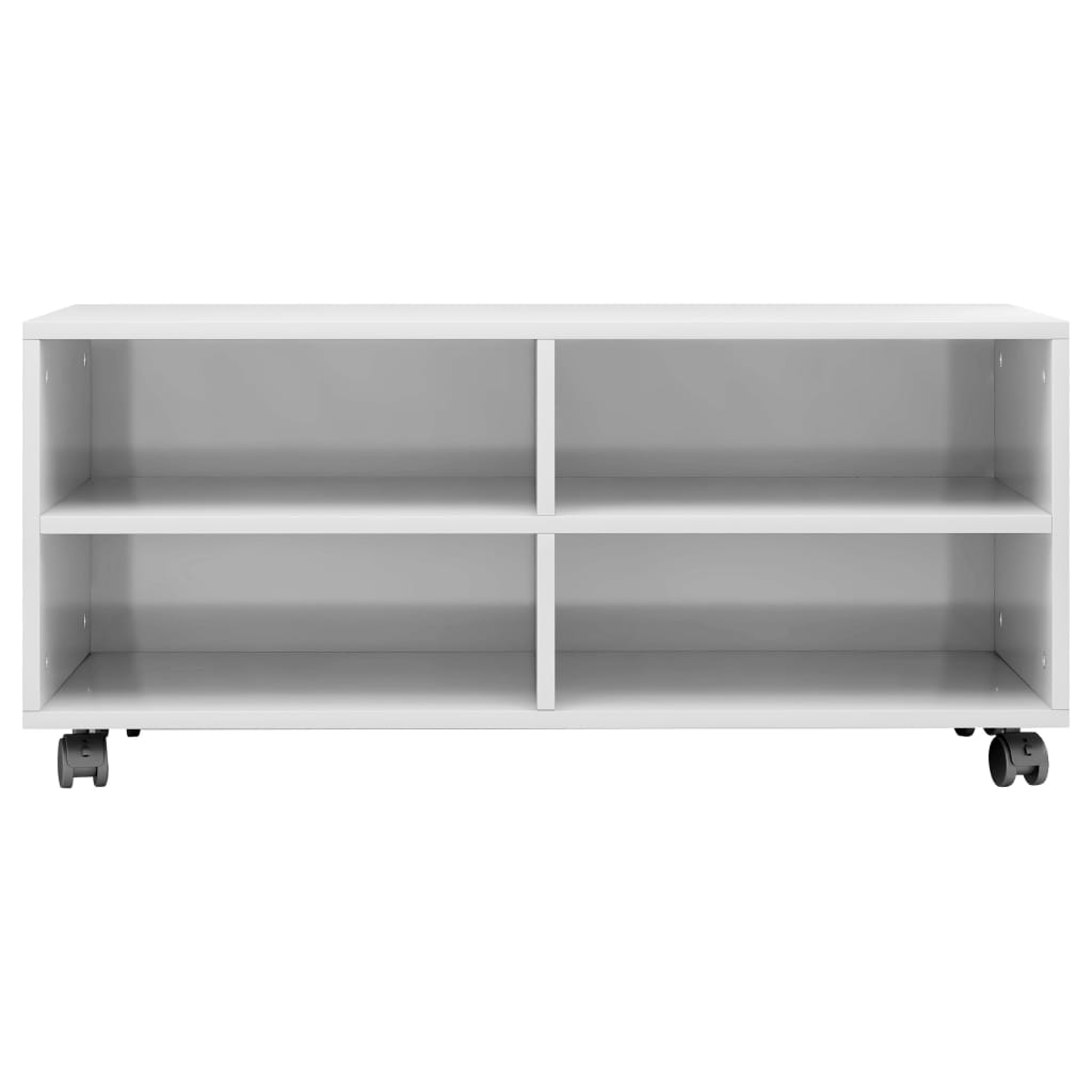 vidaXL TV Cabinet with Castors Black 90x35x35 cm Engineered Wood