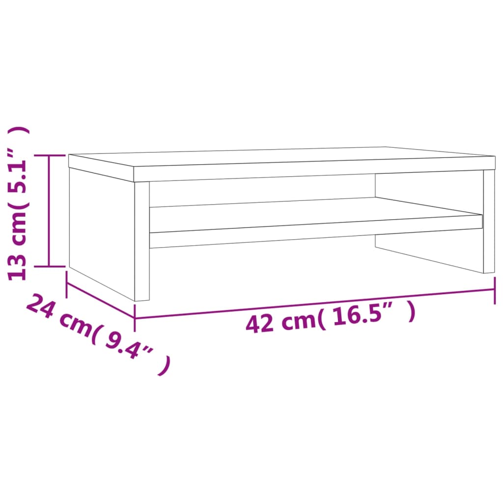 vidaXL Monitor Stand Black 42x24x13 cm Engineered Wood